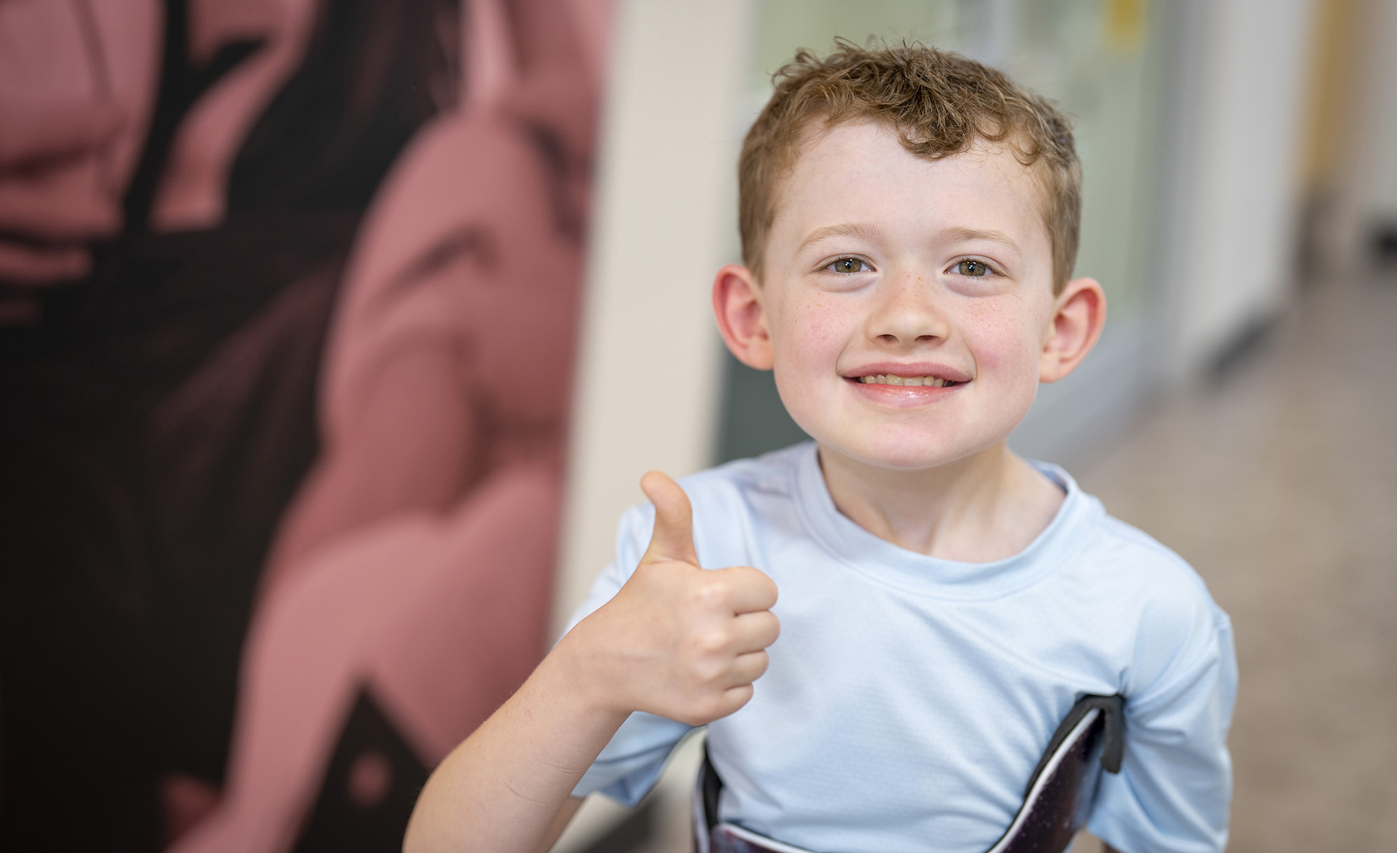 Close up of Reece Pugh with thumbs up.