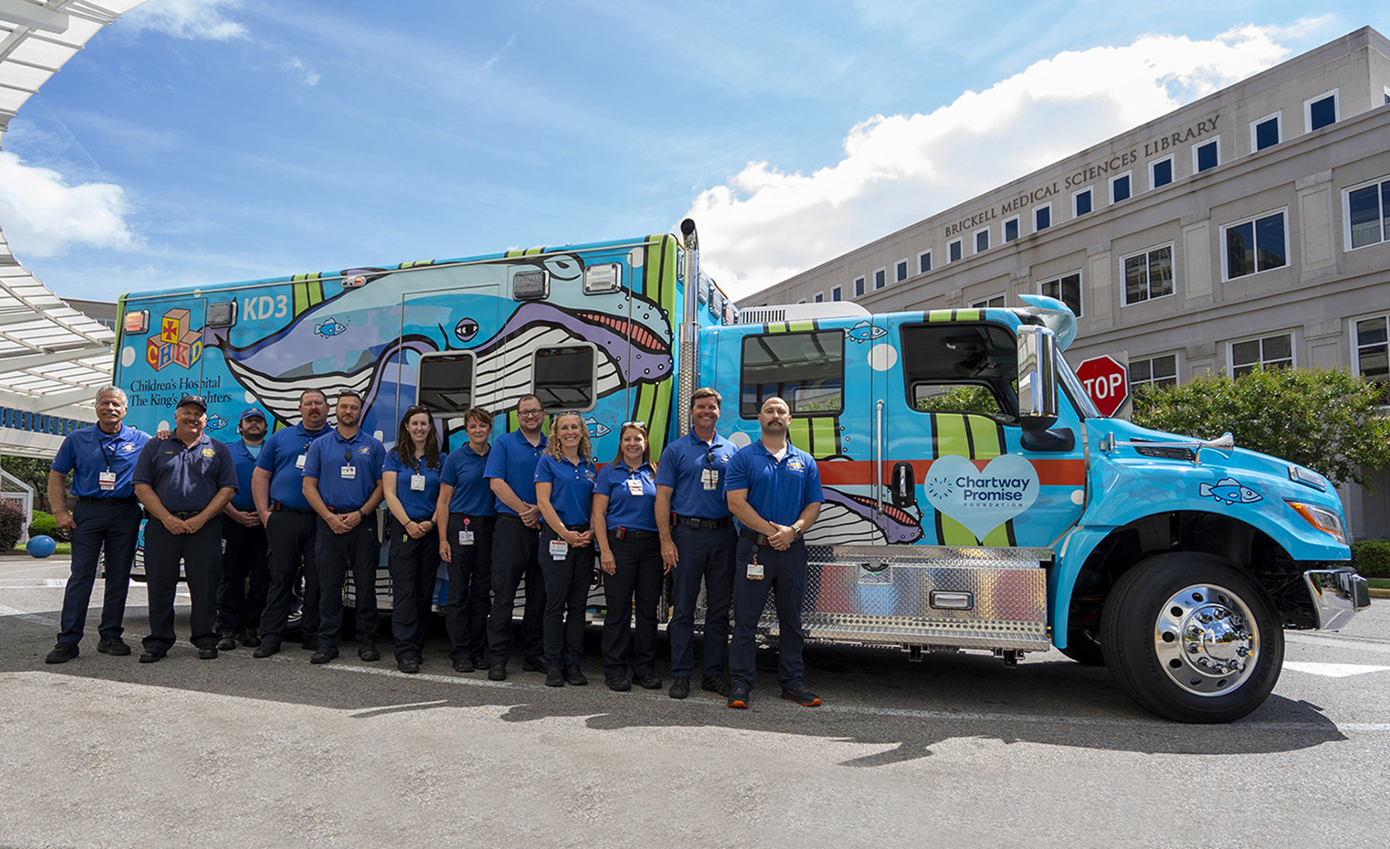 Transport team in front of CHKD transport unit.